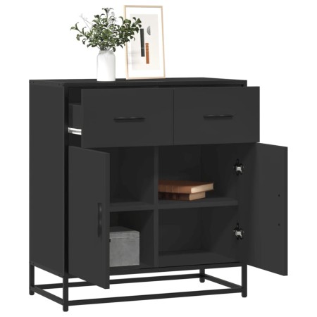 Aparador de madera de ingeniería y metal negro 68x35x76 cm by , Sideboards - Ref: Foro24-848979, Price: 96,35 €, Discount: %