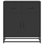 Aparador de madera de ingeniería y metal negro 68x35x76 cm by , Sideboards - Ref: Foro24-848979, Price: 96,35 €, Discount: %