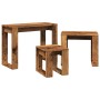 Mesas apilables 3 uds madera de ingeniería madera envejecida by , Side tables - Ref: Foro24-856678, Price: 53,16 €, Discount: %