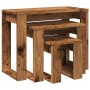 Mesas apilables 3 uds madera de ingeniería madera envejecida de , Mesas auxiliares - Ref: Foro24-856678, Precio: 53,16 €, Des...