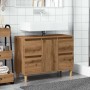 Mueble de lavabo madera ingeniería roble artisan 80x33x60 cm de , Tocadores de baño - Ref: Foro24-857127, Precio: 100,50 €, D...