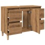 Mueble de lavabo madera ingeniería roble artisan 80x33x60 cm de , Tocadores de baño - Ref: Foro24-857127, Precio: 100,50 €, D...