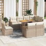 Set sofás jardín y cojines 9 pzas ratán sintético acacia beige by , Garden sets - Ref: Foro24-3327502, Price: 832,27 €, Disco...