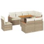 Set sofás jardín y cojines 9 pzas ratán sintético acacia beige de , Conjuntos de jardín - Ref: Foro24-3327502, Precio: 832,27...