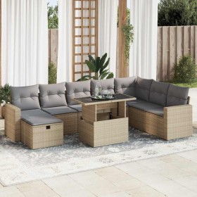 Set de sofás de jardín con cojines 9 pzas ratán sintético beige de , Conjuntos de jardín - Ref: Foro24-3327839, Precio: 690,7...