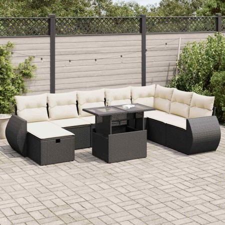 Set de sofás de jardín con cojines 9 pzas ratán sintético negro | Foro24|Onlineshop| Casa, Jardín y Más Foro24.es