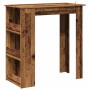 Mesa bar con estante almacenaje envejecida 102x50x103,5 cm by , Kitchen and dining tables - Ref: Foro24-856762, Price: 93,55 ...