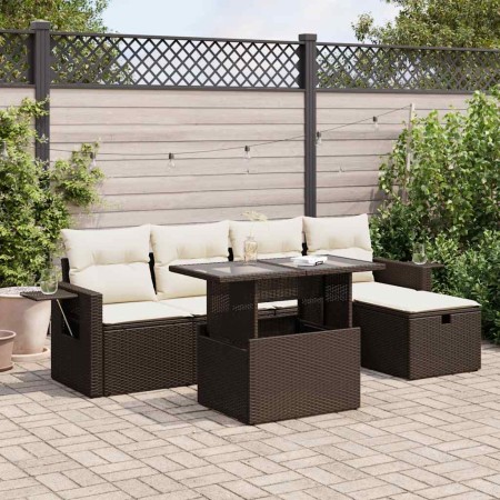 Set sofás de jardín 6 piezas y cojines ratán sintético marrón by , Garden sets - Ref: Foro24-3327853, Price: 515,06 €, Discou...