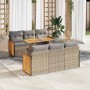 Set sofás jardín y cojines 7 pzas ratán sintético acacia beige | Foro24|Onlineshop| Casa, Jardín y Más Foro24.es