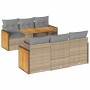 Set sofás jardín y cojines 7 pzas ratán sintético acacia beige | Foro24|Onlineshop| Casa, Jardín y Más Foro24.es