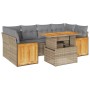 Set sofás jardín y cojines 7 pzas ratán sintético acacia beige | Foro24|Onlineshop| Casa, Jardín y Más Foro24.es