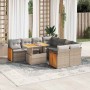 Set sofás jardín y cojines 9 pzas ratán sintético acacia beige de , Conjuntos de jardín - Ref: Foro24-3327692, Precio: 722,75...