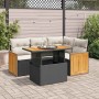 Set sofás jardín y cojines 5 pzas ratán sintético acacia negro by , Garden sets - Ref: Foro24-3327703, Price: 388,60 €, Disco...