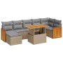 Set sofás jardín y cojines 7 pzas ratán sintético acacia beige de , Conjuntos de jardín - Ref: Foro24-3327741, Precio: 629,04...