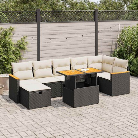 Set de muebles de jardín 5 pzas y cojines ratán sintético negro by , Garden sets - Ref: Foro24-3328120, Price: 512,36 €, Disc...