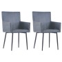 Sillas comedor reposabrazos 2 uds cuero ante sintética gris by , dining chairs - Ref: Foro24-282058, Price: 189,87 €, Discoun...