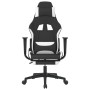 Silla de juego giratoria con reposapiés tela blanca y negra by , Gaming chairs - Ref: Foro24-345707, Price: 127,17 €, Discoun...