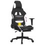 Silla de juego giratoria con reposapiés tela blanca y negra by , Gaming chairs - Ref: Foro24-345707, Price: 127,17 €, Discoun...