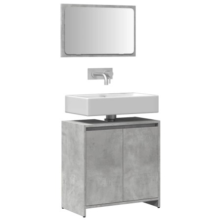 Set muebles de baño 2 piezas madera contrachapada gris hormigón de , Muebles de baño - Ref: Foro24-856066, Precio: 64,12 €, D...