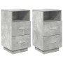 Mesillas de noche 2 uds con 2 cajones gris cemento 36x36x68 cm by , Nightstands - Ref: Foro24-858585, Price: 112,84 €, Discou...