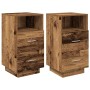 Mesillas de noche 2 uds con 2 cajones madera vieja 36x36x68 cm de , Mesitas de noche - Ref: Foro24-858593, Precio: 112,84 €, ...