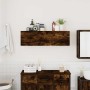 Mueble pared baño madera ingeniería roble ahumado 100x25x30cm de , Tocadores de baño - Ref: Foro24-860098, Precio: 58,20 €, D...