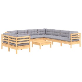 Garden furniture set 10 pieces and cushions solid pine wood by vidaXL, Garden sets - Ref: Foro24-3096904, Price: 798,99 €, Di...