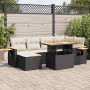 Set sofás jardín y cojines 7 pzas ratán sintético acacia negro by , Garden sets - Ref: Foro24-3327619, Price: 508,41 €, Disco...