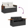 Set sofás jardín y cojines 7 pzas ratán sintético acacia negro by , Garden sets - Ref: Foro24-3327619, Price: 508,41 €, Disco...