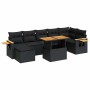 Set sofás jardín y cojines 8 pzas ratán sintético acacia negro | Foro24|Onlineshop| Casa, Jardín y Más Foro24.es