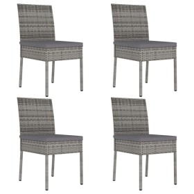 Garden dining chairs, set of 4, synthetic gray rattan by vidaXL, Garden chairs - Ref: Foro24-315109, Price: 151,99 €, Discoun...