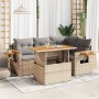 Set sofás jardín y cojines 4 pzas ratán sintético acacia beige by , Garden sets - Ref: Foro24-3327594, Price: 434,58 €, Disco...