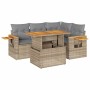 Set sofás jardín y cojines 4 pzas ratán sintético acacia beige by , Garden sets - Ref: Foro24-3327594, Price: 434,58 €, Disco...