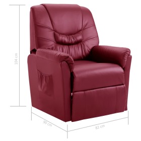 Sillón reclinable de cuero sintético rojo tinto de , Sillones - Ref: Foro24-248980, Precio: 261,70 €, Descuento: %