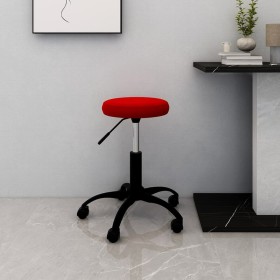 Silla de oficina giratoria de terciopelo rojo