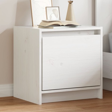 Mesita de noche madera maciza de mango blanco 40x30,5x40 cm de , Mesitas de noche - Ref: Foro24-808115, Precio: 43,81 €, Desc...