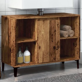 Mueble de lavabo madera ingeniería envejecida 80x33x60 cm de , Tocadores de baño - Ref: Foro24-857135, Precio: 75,59 €, Descu...