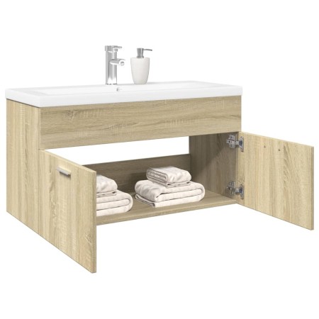 Mueble de baño con lavabo integrado roble Sonoma de , Muebles de baño - Ref: Foro24-3324985, Precio: 235,77 €, Descuento: %