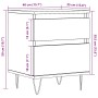 Mesita de noche madera de ingeniería roble artisian 40x35x50 cm de , Mesitas de noche - Ref: Foro24-857418, Precio: 54,80 €, ...