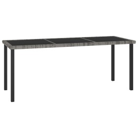 Gray synthetic rattan garden dining table 180x70x73 cm by vidaXL, Garden tables - Ref: Foro24-315119, Price: 127,99 €, Discou...