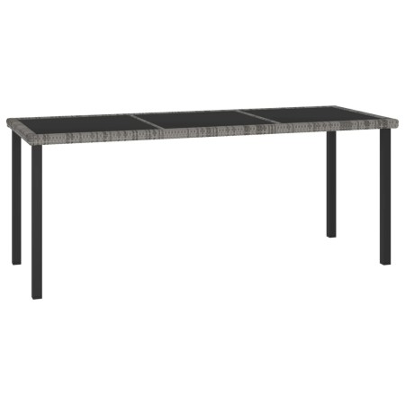 Gray synthetic rattan garden dining table 180x70x73 cm by vidaXL, Garden tables - Ref: Foro24-315119, Price: 147,29 €, Discou...