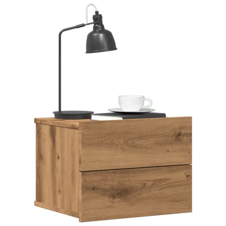 Mesitas de noche de pared 2 uds color roble artisan 40x32x30 cm by , Nightstands - Ref: Foro24-855947, Price: 83,55 €, Discou...