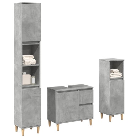 Set muebles de baño 2 piezas madera contrachapada gris hormigón de , Muebles de baño - Ref: Foro24-3324945, Precio: 206,27 €,...