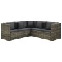 Set de muebles de jardín 4 pzas y cojines ratán sintético gris de vidaXL, Conjuntos de jardín - Ref: Foro24-313131, Precio: 5...