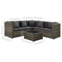 Set de muebles de jardín 4 pzas y cojines ratán sintético gris de vidaXL, Conjuntos de jardín - Ref: Foro24-313131, Precio: 5...