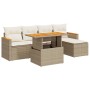 Set sofás jardín y cojines 6 pzas ratán sintético acacia beige de , Conjuntos de jardín - Ref: Foro24-3327474, Precio: 503,60...