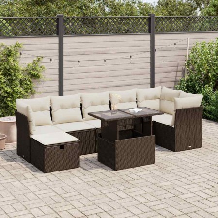 Set sofás de jardín 8 piezas y cojines ratán sintético marrón by , Garden sets - Ref: Foro24-3327793, Price: 553,08 €, Discou...