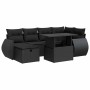 Set de sofás de jardín 7 pzas con cojines ratán sintético negro von , Gartensets - Ref: Foro24-3327895, Preis: 544,49 €, Raba...