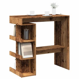 Mesa de bar con estante madera envejecida 100x48x101,5 cm von , Küchen- und Esstische - Ref: Foro24-856758, Preis: 95,46 €, R...