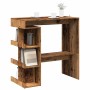 Mesa de bar con estante madera envejecida 100x48x101,5 cm by , Kitchen and dining tables - Ref: Foro24-856758, Price: 95,46 €...